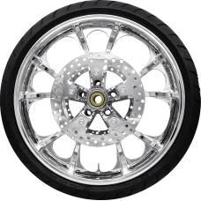 Coastal Moto Largo Front Wheel - Chrome (21") | Rotors (11.8") | Dunlop Tire (130/60B21) - 0335-0013  PKG-LGO213CH-ABST
